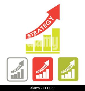 Erfolg der Strategie Wachstum Diagramm Vektor-Illustration-Symbol Stock Vektor