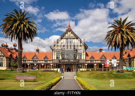 Ehemalige Bad Haus Tudor Türme, Rotorua, Neuseeland Stockfoto