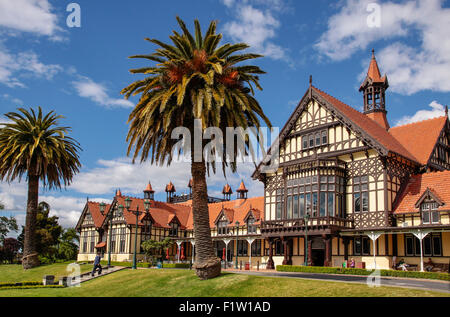 Ehemalige Bad Haus Tudor Türme, Rotorua, Neuseeland Stockfoto