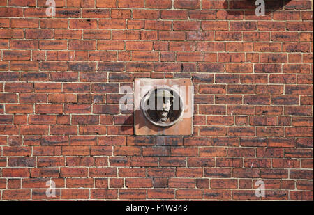 Stein-Kopf auf Reihenhäuser an der Abbeydale Road in Sheffield Stockfoto