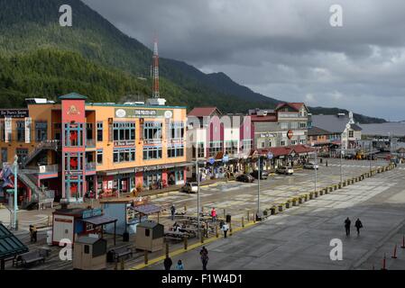 Front street next to Dock in Ketchikan, Alaska, USA Stockfoto