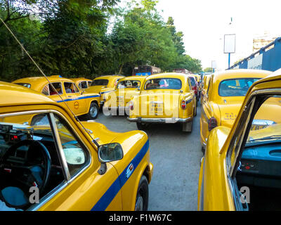 gelben Taxis in Kolkata Indien Stockfoto