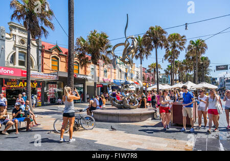 Australien, New South Wales, Männlich, Strand Vorort von Nord Sydney, Kunst im öffentlichen Raum am Manly Corso Stockfoto