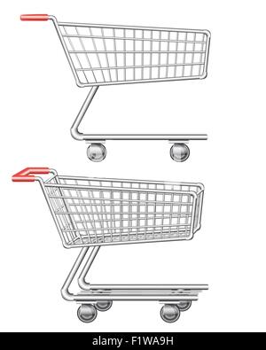 Shopping Cart-Vektor-Illustration isoliert auf weißem Hintergrund Stock Vektor