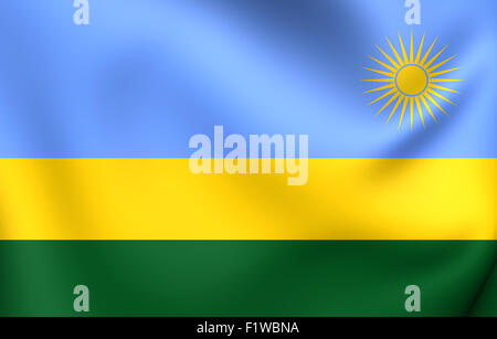 Flagge von Ruanda. Hautnah. Stockfoto