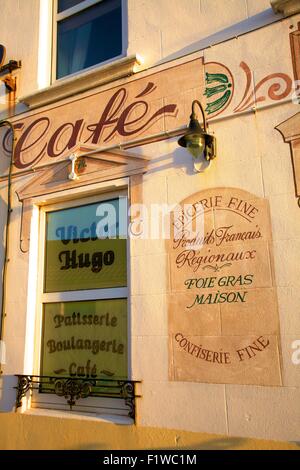 Cafe Victor Hugo, St. Peter Port, Guernsey, Channel Islands Stockfoto