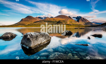 Ahkka-massiv im Norden Schwedens. Stockfoto