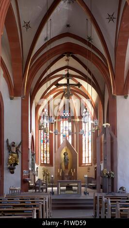 Chor von der Pfarrkirche St. Andreas, Karlstadt, untere Franken, Bayern, Deutschland Stockfoto