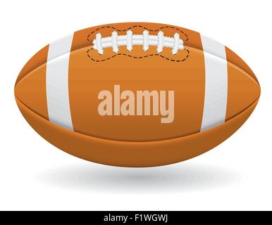 Ball für american-Football-Vektor-Illustration isoliert auf weißem Hintergrund Stock Vektor
