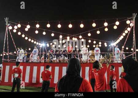 SHAH ALAM, MALAYSIA - 5. SEPTEMBER: Bon-Odori Festival in Shah Alah, am 5. September 2015. Die Teilnehmer "Bon Odori" Festivals, Stockfoto