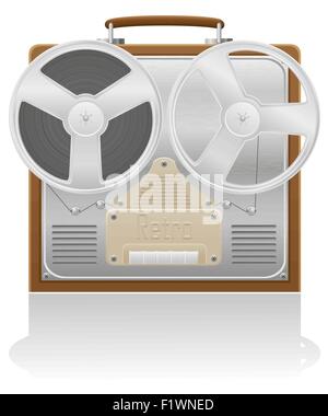 alten Recorder-Vektor-Illustration isoliert auf weißem Hintergrund Stock Vektor
