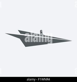 Origami-Papier-Boote und Flugzeuge Stock Vektor