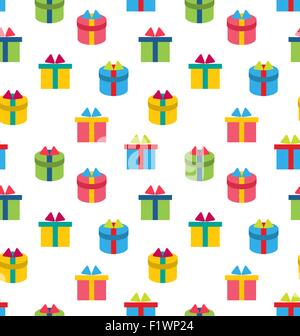 Nahtlose Textur der bunte Geschenkkartons Stock Vektor