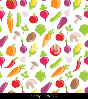 Nahtlose Textur von buntem Gemüse Stock Vektor