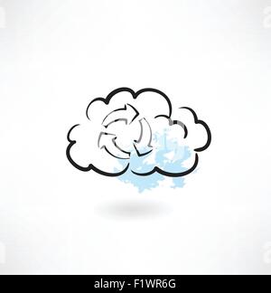 Cloud-Zyklus-Symbol Stock Vektor