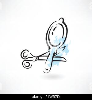 Spiegel und Scheren-Symbol Stock Vektor