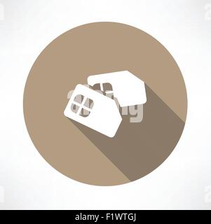 SIM-Card-Symbol. Flaches Design. Flache Jugendstil-Vektor-illustration Stock Vektor