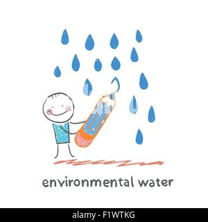 Umwelt-Wasser. Lustige Cartoon-Stil-Abbildung. Die Situation des Lebens. Stock Vektor