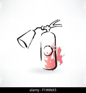 Feuerlöscher-Grunge-Symbol Stock Vektor