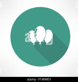 Luftballons-Symbol flach moderne Vektor-illustration Stock Vektor