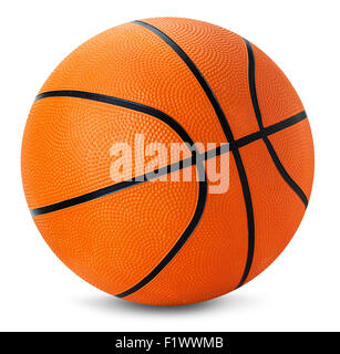 Basketball Ball auf dem weißen Hintergrund isoliert. Stockfoto