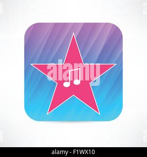 Musiknote in das Stern-Symbol Stock Vektor