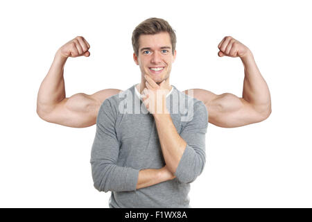 Mann mit überlagerten muskulösen Arme Stockfoto