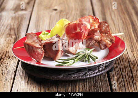 Gegrillte Fleischstücke auf stick Stockfoto