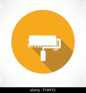 Roller-Bürsten-Symbol flach moderne Vektor-Illustration Stock Vektor