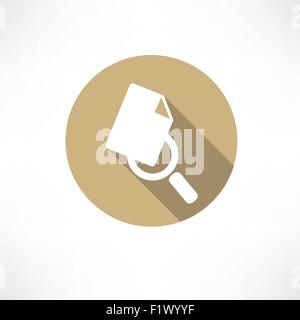 Blatt mit Lupe flach moderne Vektor-Illustration Stock Vektor