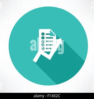 Blatt mit Diagramm-Symbol. Flache Jugendstil-Vektor-illustration Stock Vektor