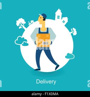 Lader Bären Feld Symbol. Flache Jugendstil-Vektor-design Stock Vektor