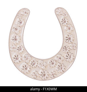 Dekorative Hufeisen auf dem weißen Hintergrund isoliert. Stockfoto