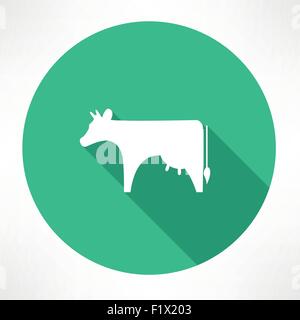 Kuh-Symbol flach moderne Vektor-Illustration Stock Vektor