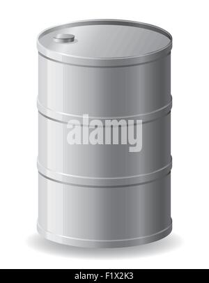 metallische Barrel-Vektor-Illustration isoliert auf weißem Hintergrund Stock Vektor