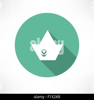 Papier-Boot-Symbol flach moderne Vektor-Illustration Stock Vektor
