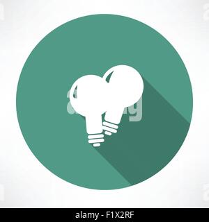 zwei Lampen-Symbol. Flache Jugendstil-Vektor-illustration Stock Vektor