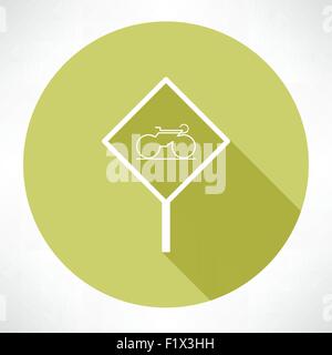 Melden Sie sich mit einem Fahrrad-Symbol. Flache Jugendstil-Vektor-illustration Stock Vektor