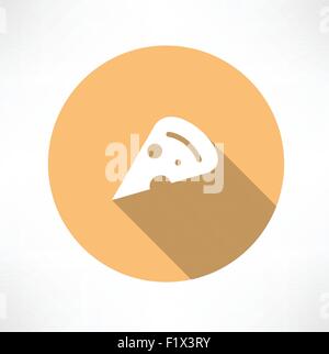 ein Stück Pizza flach moderne Vektor-illustration Stock Vektor