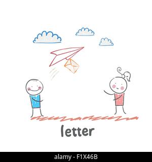 schreiben. Lustige Cartoon-Stil-Abbildung. Die Situation des Lebens. Stock Vektor