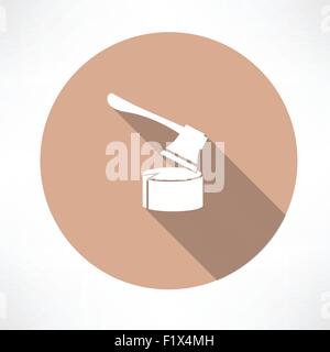 Axt im Baumstumpf Symbol flach moderne Vektor-Illustration Stock Vektor