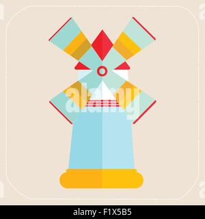 Mühle-Symbol flach Stock Vektor
