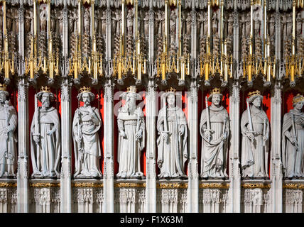 Detail aus dem Chor-Bildschirm des York Minster, City of York, Yorkshire, England, Vereinigtes Königreich Stockfoto