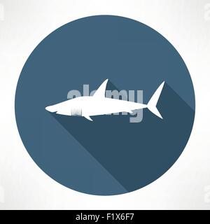 Hai-Symbol. Flache Jugendstil-Vektor-illustration Stock Vektor