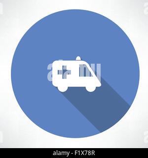 Krankenwagen-Symbol. Flache Jugendstil-Vektor-illustration Stock Vektor