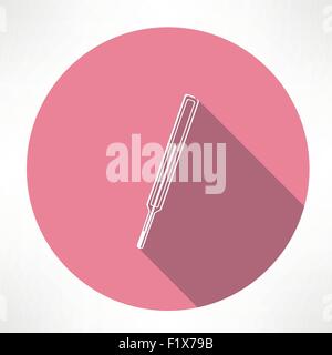 Medizinische Thermometer-Symbol. Flache Jugendstil-Vektor-illustration Stock Vektor