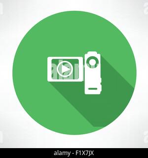 Digitale Videokamera-Vektor-Illustration. Flache Jugendstil-Vektor-illustration Stock Vektor