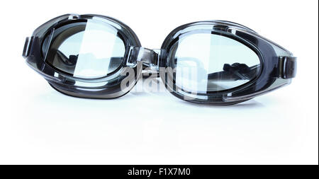 grau, Schwimmen Brille auf dem weißen Hintergrund isoliert. Stockfoto