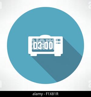 elektronische Uhr-Symbol. Flache Jugendstil-Vektor-illustration Stock Vektor