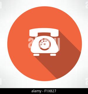 Festnetz-Telefon-Symbol. Flache Jugendstil-Vektor-illustration Stock Vektor